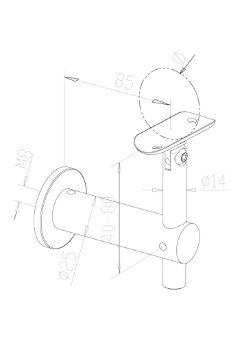 Adjustable Handrail Brackets - Model 0435 CAD Drawing